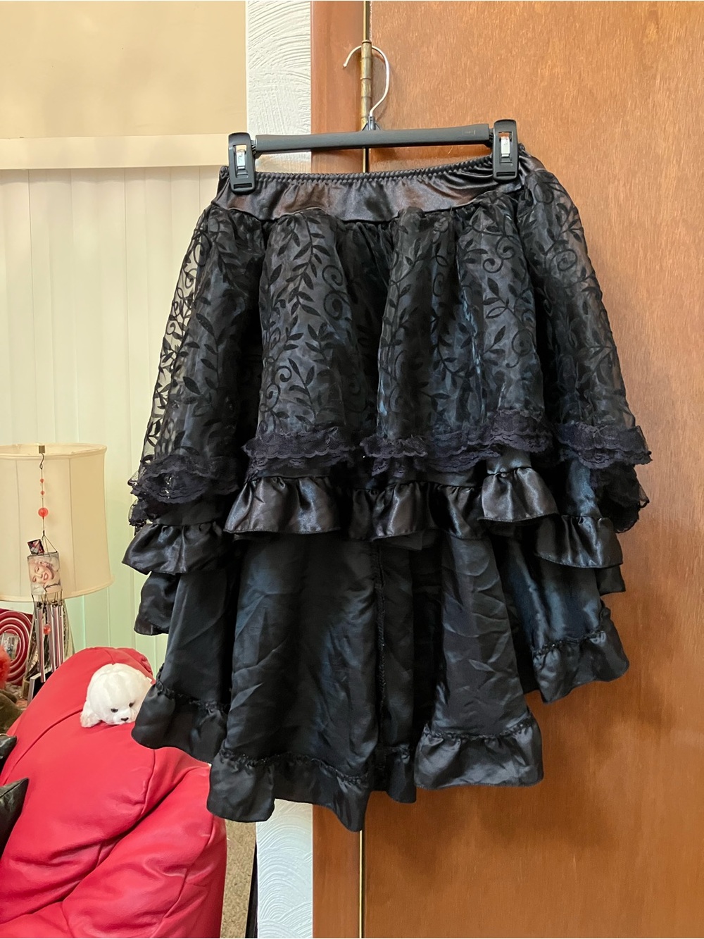 Black Layered Ruffle Skirt - Elegant Gothic Lolita Style